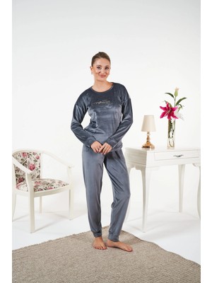 Tudik Collection Estiva 25383 Uzun Kol Kadife Pijama Takımı