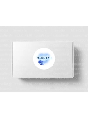 Casalinghi Nazar Boncuğu Maşallah Etiketi Nazar Değmesin Yuvarlak Mat Sticker Kutlama Tebrik 4 cm (90 Adet)