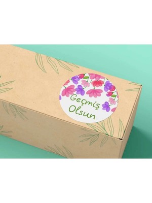 Bisaccia Geçmiş Olsun Stickerı Yuvarlak Mat Etiket 4 cm (40 Adet)