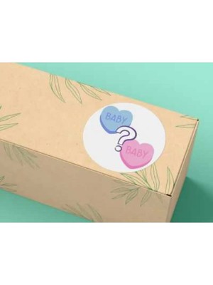 Bisaccia Baby Cinsiyet Partisi Sticker Mat Etiket Baby Shower Serisi 4 cm (40 Adet)