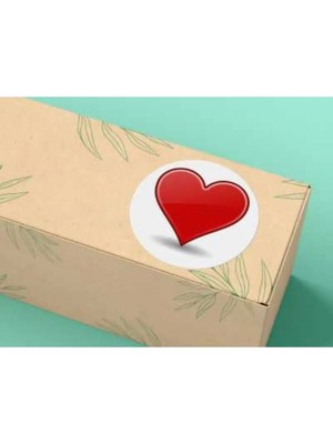 Casalinghi Kırmızı Kalp Etiketi Yuvarlak Mat Çıkartma Valentine's Day Series Round Sticker 4 cm (40 Adet)