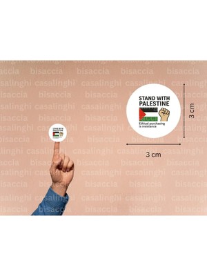 Casalinghi Ingilizce Filistin'in Yanında Ol Etiketi Stand With Palestine Sticker Free Palestine 3 cm (95 Adet)