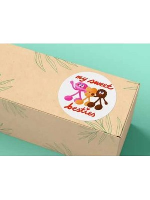 Casalinghi My Sweet Besties Yazılı Etiket Love Sticker Yuvarlak Mat Çıkartma 4 cm (40 Adet)