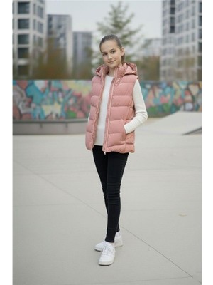 Pina Kids Kız Çocuk Kapüşonlu Şişme Yelek