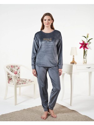 Tudik Collection Estiva 25381 Uzun Kol Kadife Pijama Takımı