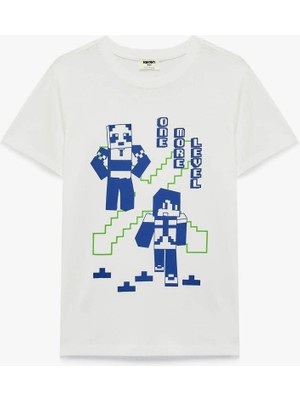 Koton Baskılı Beyaz Erkek Çocuk T-Shirt 6SKB10096TK