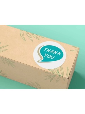 Bisaccia Thank You Etiket Konuşma Balonu Azul Bla Azurro Blau Mat Sticker 4 cm - 40 Adet