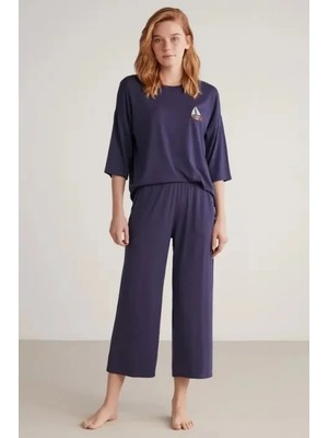 Tudik Collection Nautıca W602 Kadın Yarım Kollu Pijama Takımı
