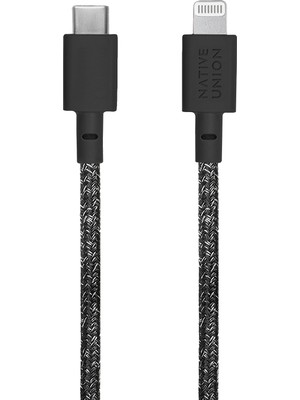 Native Union Belt Serisi Type-C To Lightning Şarj Kablosu 1.2m Siyah