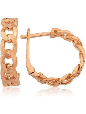 Supertrend Gümüş Zincir Desenli Halka Küpe