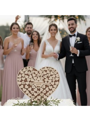 Evlilik Sepetim Düğün-Nişan- Misafir Hatıra Anı Kutusu-Defteri Kalp 50 cm  LEGO Modeli Şövale ve Kalem Hediyeli