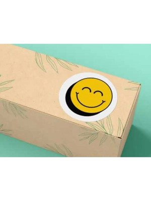 Casalinghi Gülücük Emoji Etiketi Yuvarlak Mat Smile Sticker 4 cm (40 Adet)