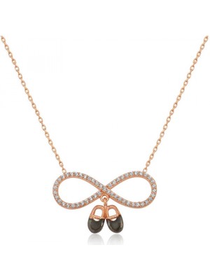 Supertrend Gümüş Rose Bebek Patikli Sonsuzluk Bayan Kolye