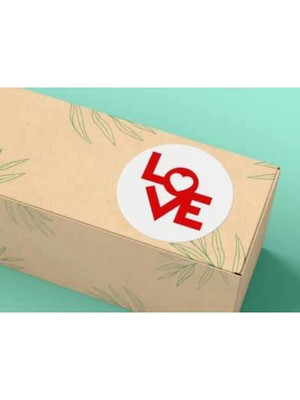Casalinghi Valentine's Day Etiketi Aşk Serisi Yuvarlak Mat Çıkartma Round Sticker 4 cm (40 Adet)