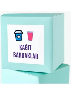 Casalinghi Kağıt Bardak Temalı Özel Seri Etiket Kare Mat Sticker Thank You Serisi 4.5 cm (40 Adet)