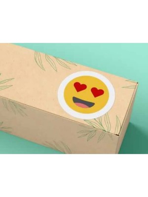 Casalinghi Kalpli Sevimli Gülen Surat Yuvarlak Mat Etiket Cute Round Sticker 3 cm (95 Adet)