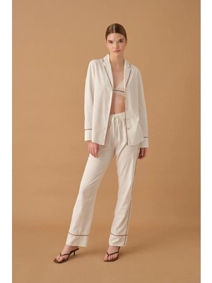 Tudik Collection Pierre Cardin 25235 Kadın 3'lü Braletli Biyeli Pijama Takım