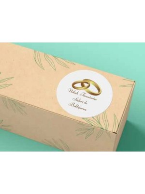 Bisaccia Nikah Törenimize Sizleri De Bekliyoruz Alyans Mat Yuvarlak Sticker Wedding Ceremony 4 cm (40 Adet)