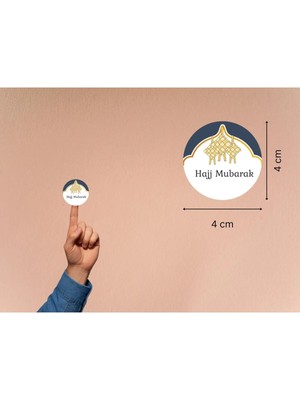 Casalinghi Hajj Mubarak Etiketi Hediye Sticker Gift Umre Hajj Yuvarlak Mat Çıkartma 4 cm (40 Adet)