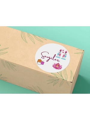 Bisaccia Mum Resimli Etiket Sevgiler Yuvarlak Mat Sticker 4 cm (40 Adet)