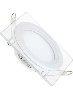 Forlife 5 W Camlı LED Panel Kare Beyaz Gövde Beyaz Işık FL-2123 3 Adet