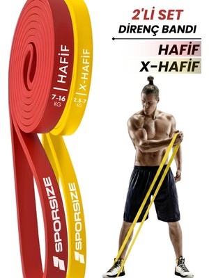 Sporsize Profesyonel Direnç Bandı Kas Geliştirme Lastiği Fitness Pilates Cross Training Bant Yoga Push Up Barfiks Bandı