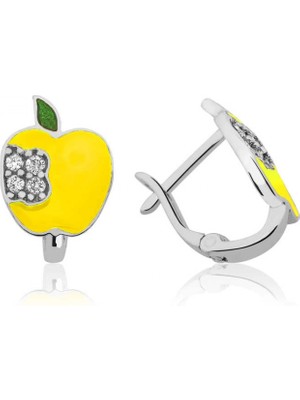 Supertrend ​gümüş Sarı Elma Çoçuk Küpesi