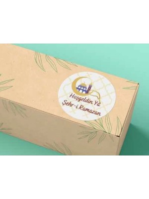 Bisaccia Hoşgeldin Ya Şehr-I Ramazan Etiketi Yuvarlak Mat Stıcker Bayram Serisi 4 cm (100 Adet)