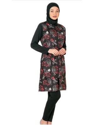 Tudik Collection Fantasy 3435 Bayan Desenli Tesettür Mayo