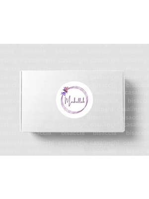 Casalinghi Mashallah Etiketi Yuvarlak Mat Sticker Mor Çiçekli Bebek Partisi Kutlama Mevlit 4 cm (90 Adet)