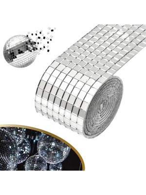 Livenda Gümüş Renk Aynalı Dekor Bandı Kendinden Yapışkanlı 1 Metre x 4 cm