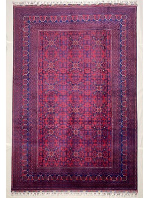 El Dokuma Afgan Halı Bilicik Model 100%YÜN Kök Boya Elsanat Eserı