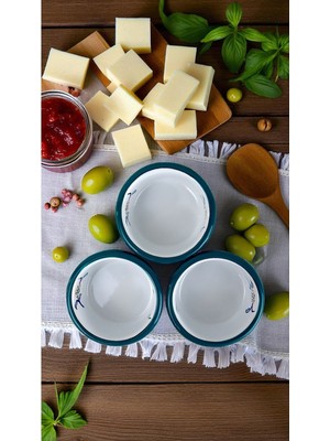 İnci Emaye 3 Parça 10CM Emaye Dik Tabak Set , Kahvaltı Tabağı, Reçellik, Zeytin, Peynir Tabağı, Çeyiz, Hediye