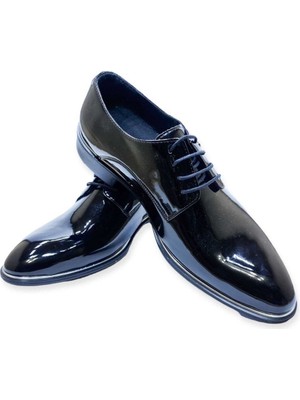 Belirtilmemiş Siyah Damatlık Rugan Klasik Erkek Ayakkabı