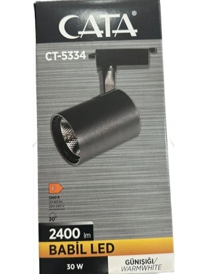 Yapımaks Ray Tipi LED Armatür, 30 W, 3200K, 2500 Lm, Siyah, Babil Cata 5334