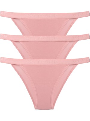Velmore Kadın 3’lü Pamuklu Normal Bel Slip Külot