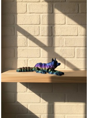 Aydogan's Hareketli Kurt Rainbow Dekoratif Esnek Figür 10X24 cm