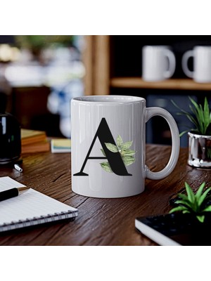 Botanik A Harfli Baskılı Kupa Bardak