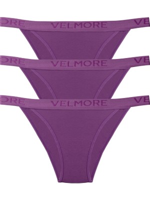 Velmore Kadın 3’lü Pamuklu Normal Bel Slip Külot