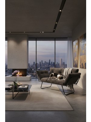 AVYNA Signature Katlanır Yataklı Ikili Kanepe – Dayanıklı Mekanizmalı Üst Segment Çekyat - Füme