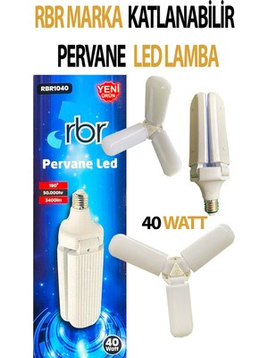 Rbr Pervane Katlanabilir Ledli Beyaz Işık Aydınlatma 40 Watt Lamba 3400 Lümen