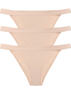 Velmore Kadın 3’lü Pamuklu Normal Bel Slip Külot