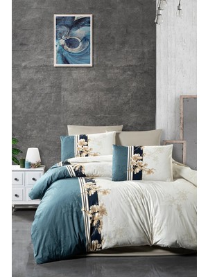 First Choice Manolya %100 Pamuk 150 Tc (56 Tel) Jakarlı Çift Kişilik Nevresim Takımı