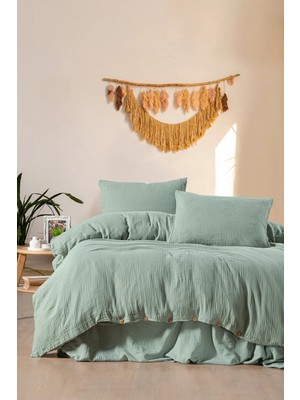 First Choice Henna %100 Pamuk Nevresim + 3 Kat Müslin Çarşaflı Çift Kişilik Nevresim Takımı