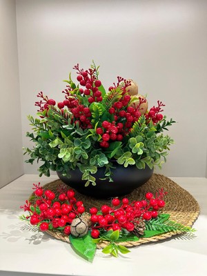 Özgürce Modern Yassı Vazo, Supla ve Hediyeli Set, Şık Dekorasyon Parçası