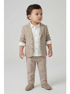 Mayoral Abel Lula Erkek Bebek Vancouver Gömlek Pantolon Takım Bej