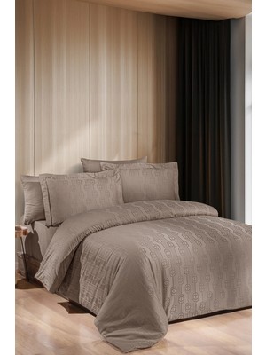 First Choice Norel %100 Pamuk Saten 200 Tc (80 Tel) Jakarlı Çift Kişilik Nevresim Takımı