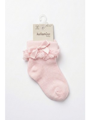 Katamino Kız Bebek Dantellisoket Çorap Pembe