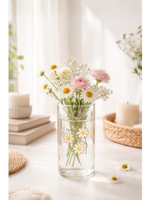 Özgürce Mini Cam Vazo 15 Cm, Zarif ve Şık Çiçeklik, Dekoratif Aksesuar