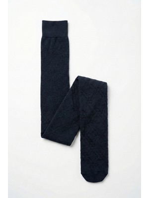 Katamino Kare Desenli Exlusive Külütlu Çorap Siyah